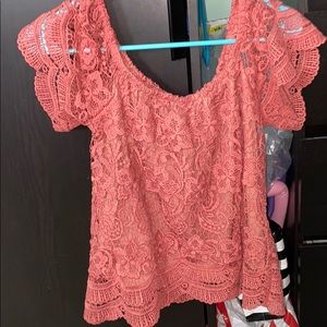 Coral blouse
